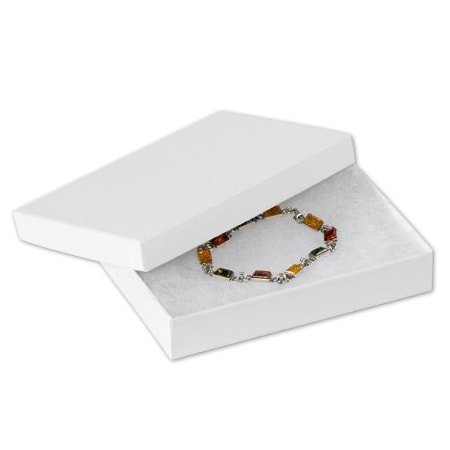 Bsc Preferred 5 1/4 x 3 3/4 x-7/8'' White Jewelry Boxes, 100PK BUY00025783